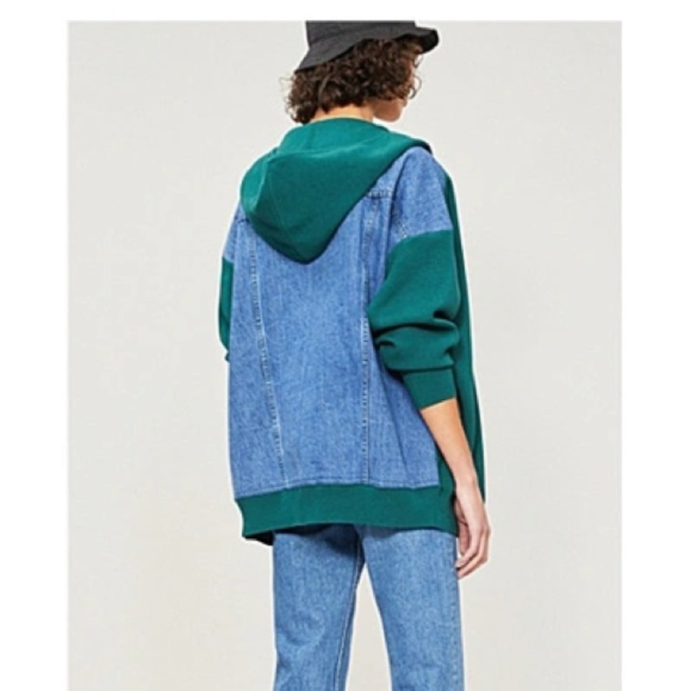 Sandro Green and Blue Denim Jacket